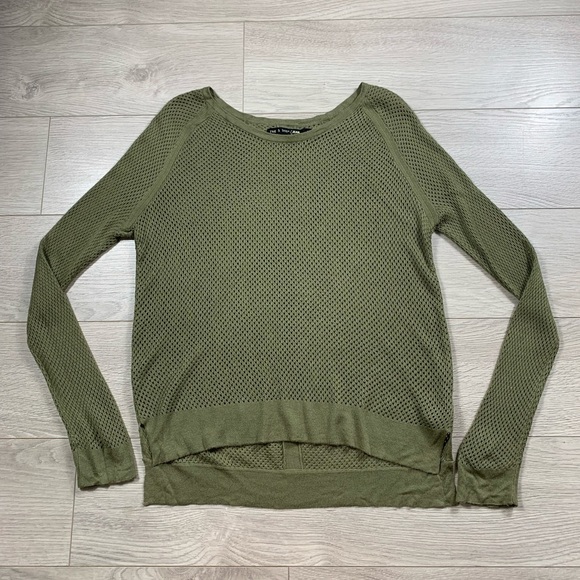 Rag & Bone Army Green Thin Knit Long Sleeve Sweater Top - Picture 3 of 11